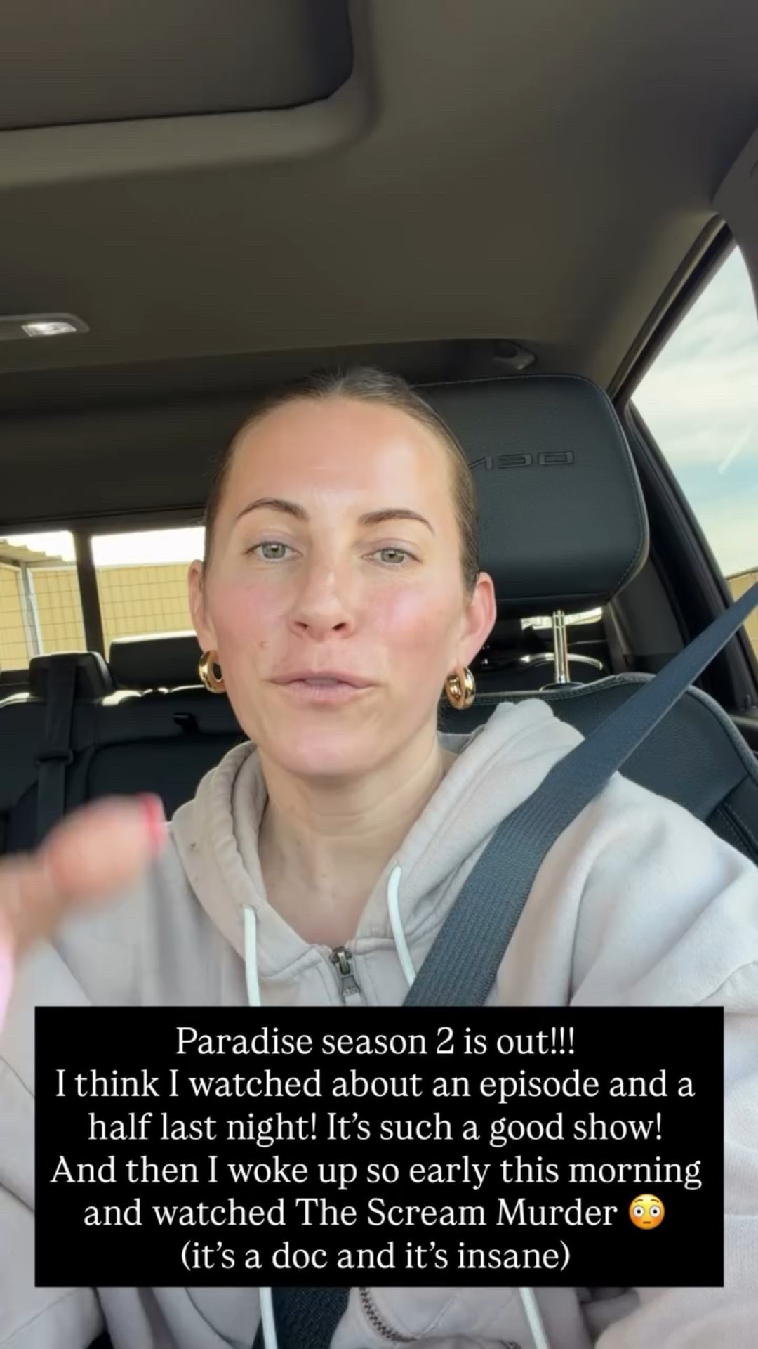 Paradise season 2 is out!!!
I think I watched about an episode and a half last night! It’s such a good show!
And then I woke up so early this morning and watched The Scream Murder 😳 
(it’s a doc and it’s insane)