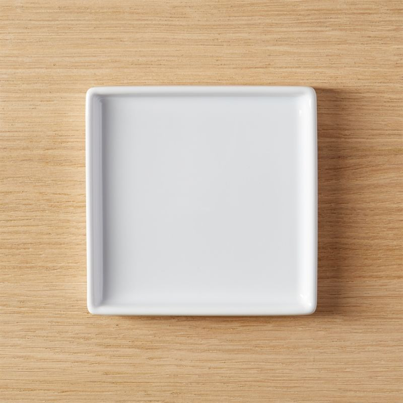 Bento Modern Square White Appetizer Plate + Reviews | CB2 | CB2