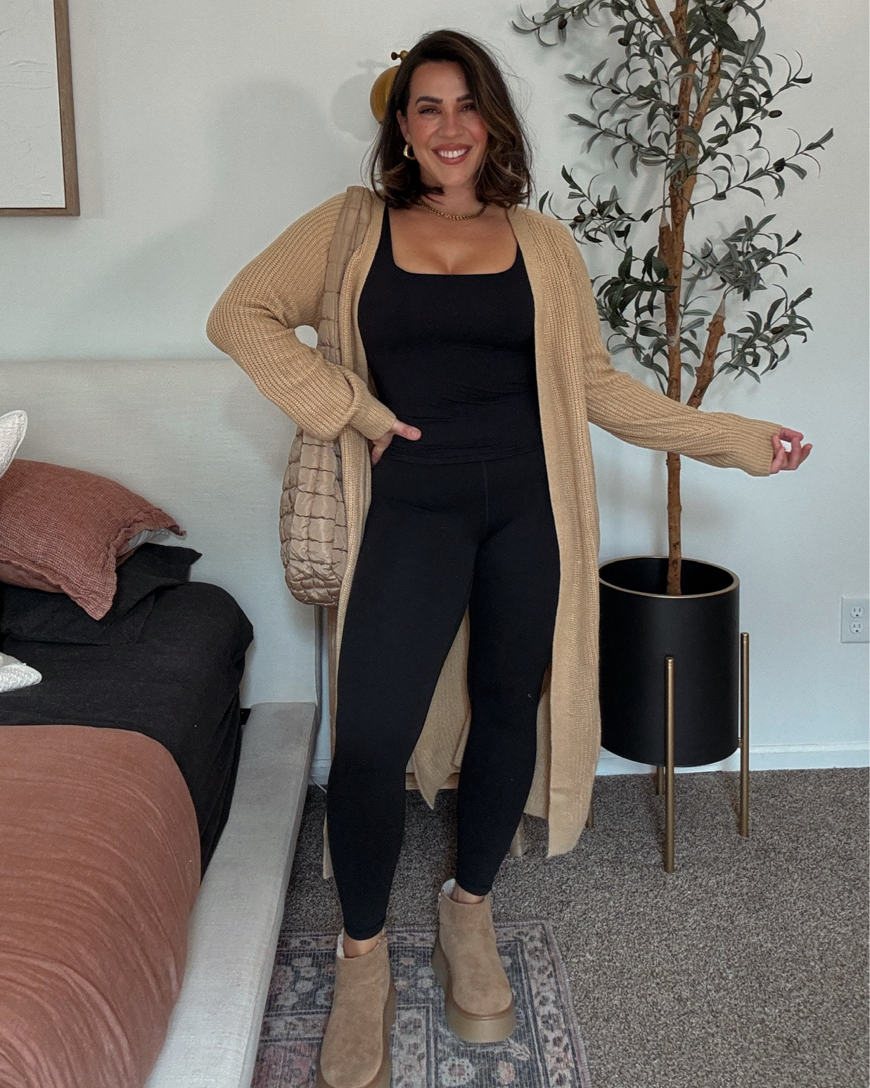 Your go to easy black base elevated with a cozy cardigan for fall, dress it up or down with accessories. Perfect lounge outfit. Perfect transitional outfit into fall. 

Easy fall outfit, leggings outfit, Mom style, millennial mom, Amazon style, trendy mom, comfy outfits for fall 

Leggings and tank Size M, sweater L

#LTKMidsize #LTKSeasonal #LTKootd