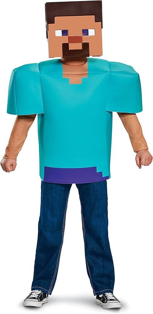 Steve Classic Minecraft Costume, Multicolor, Small (4-6) | Amazon (US)