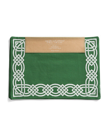 Set Of 4 Celtic Knot Embroidered Placemats | TJ Maxx