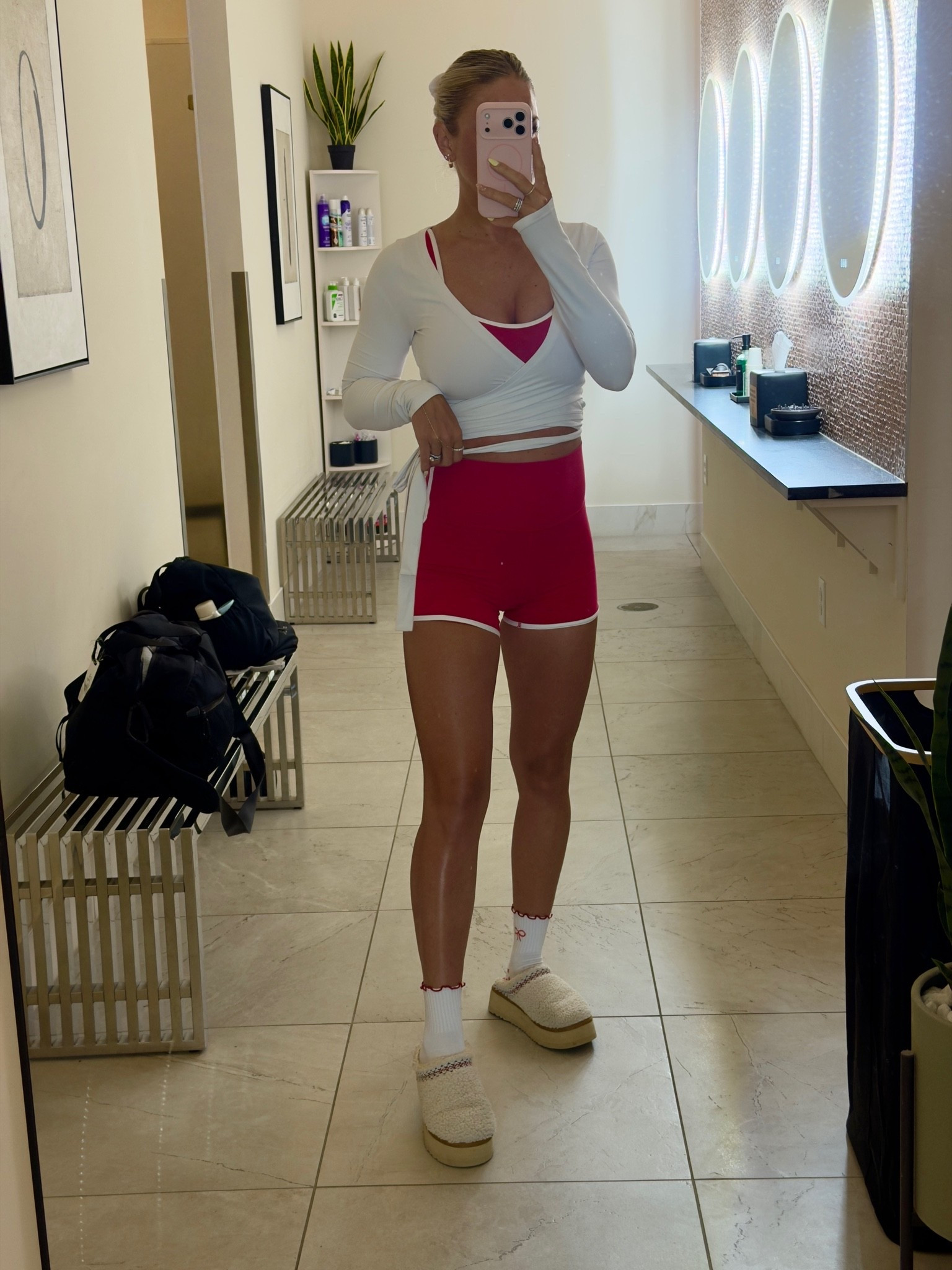 Wearing a medium in bra & small in wrap and shorts ✨

#LTKmomlife #LTKfitnessgoals #LTKActive
