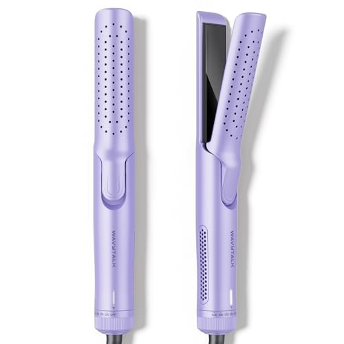 Wavytalk Airflow Styler Curling Iron, Cool Curl, 360° Cool Air Lock in Style for Lasting Curls, Reduces Damage, 2 in 1 Hair Straightener and Curler, 1.25 Inch, Anti-Scald for Short Long Hair, Purple | Amazon (US)