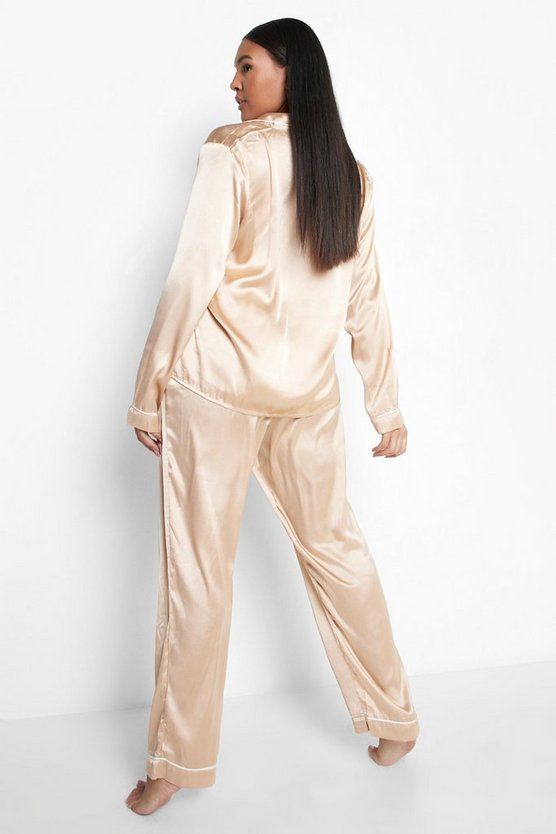 Plus Contrast Piping Pajama Pants Set | Boohoo.com (US & CA)