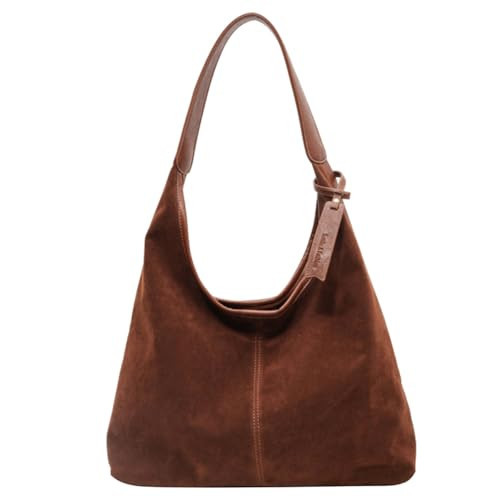 Brown Purses for Women Hobo Bags Suede Purse Slouchy Tote Bag Fall Purses for Women 2024 Brown Leather Purse | Amazon (US)