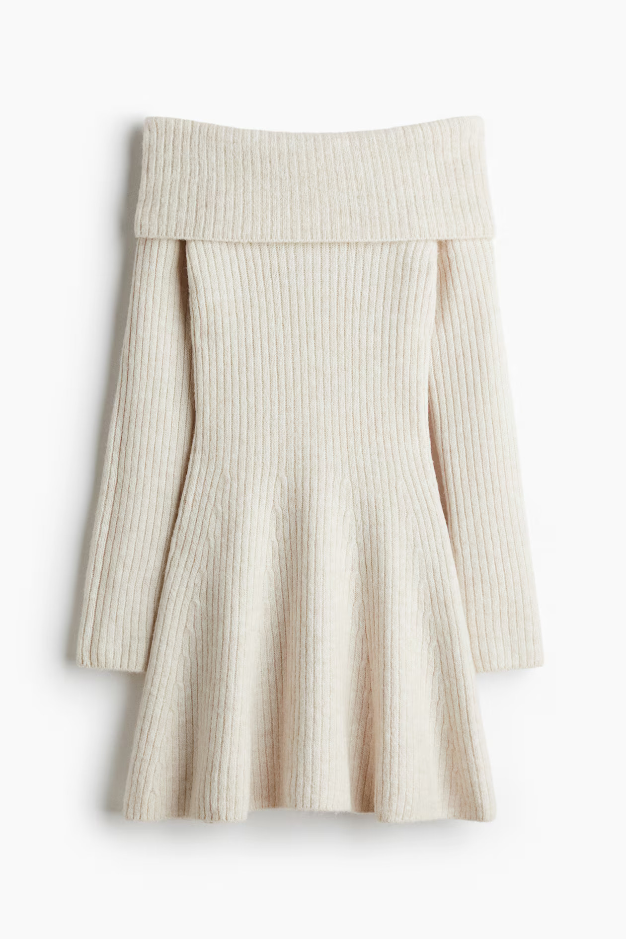 Rib-knit off-the-shoulder dress | H&M (UK, MY, IN, SG, PH, TW, HK)