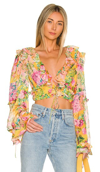 Nina Top in Yellow | Revolve Clothing (Global)