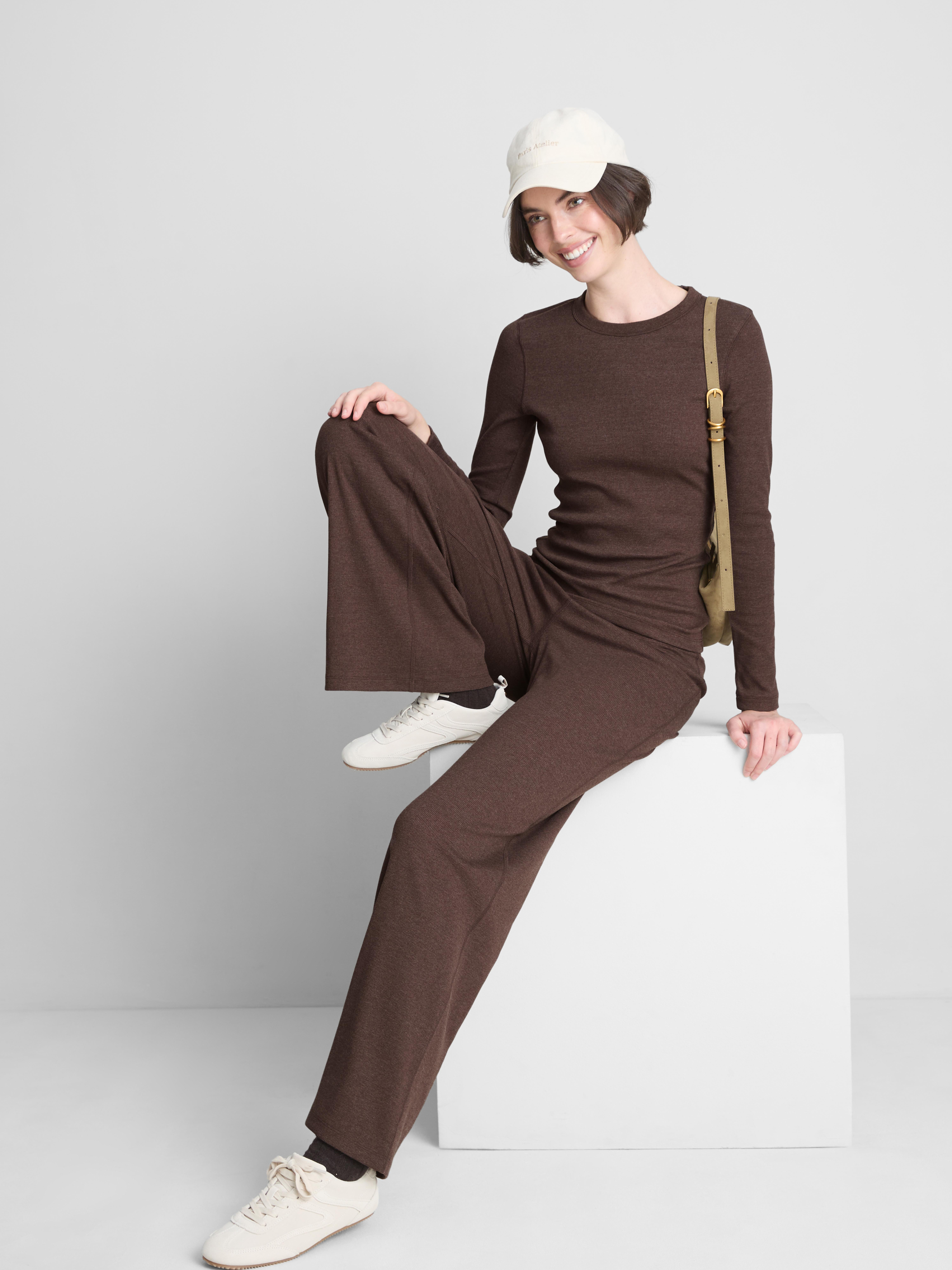 Cotton Rich Ribbed Long Sleeve Top | Primark UK
