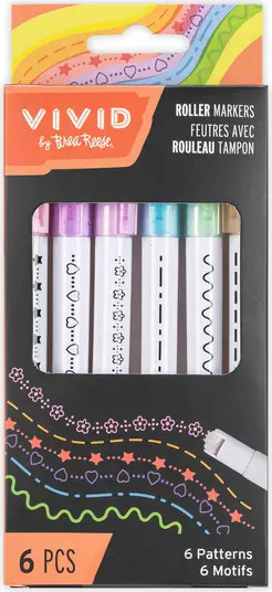 Roller Markers 6 Pack Pattern Markers, Pastel Ink Colors | Nordstrom