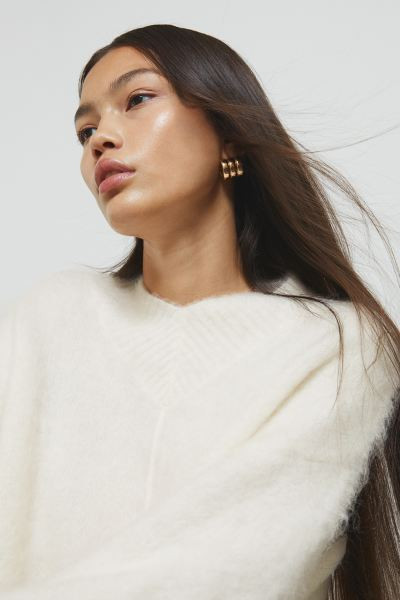 Oversized Mohair-blend Sweater - Cream - Ladies | H&M US | H&M (US + CA)