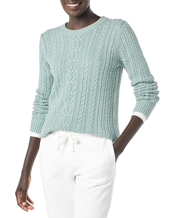 Amazon Essentials Women's Fisherman Cable Long-Sleeve Crewneck Sweater (Available in Plus Size) | Amazon (US)