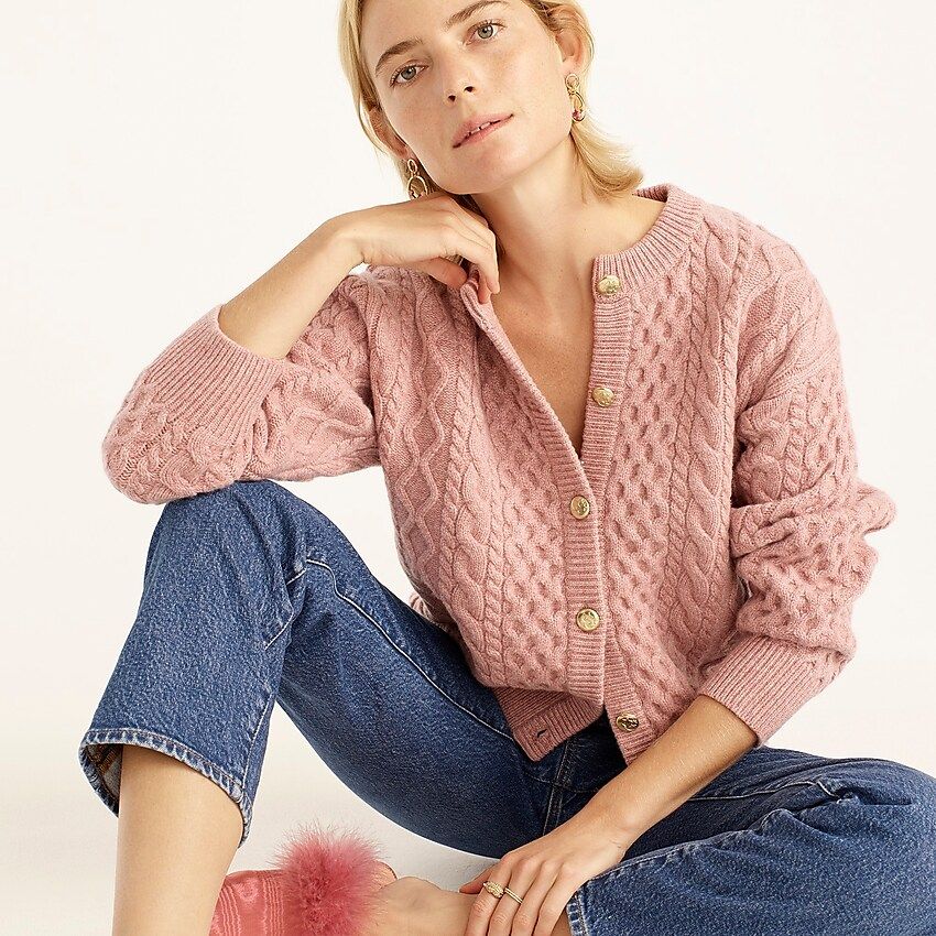 Limited-edition DEMYLEE New York™ X J.Crew cable-knit cardigan sweater | J.Crew US