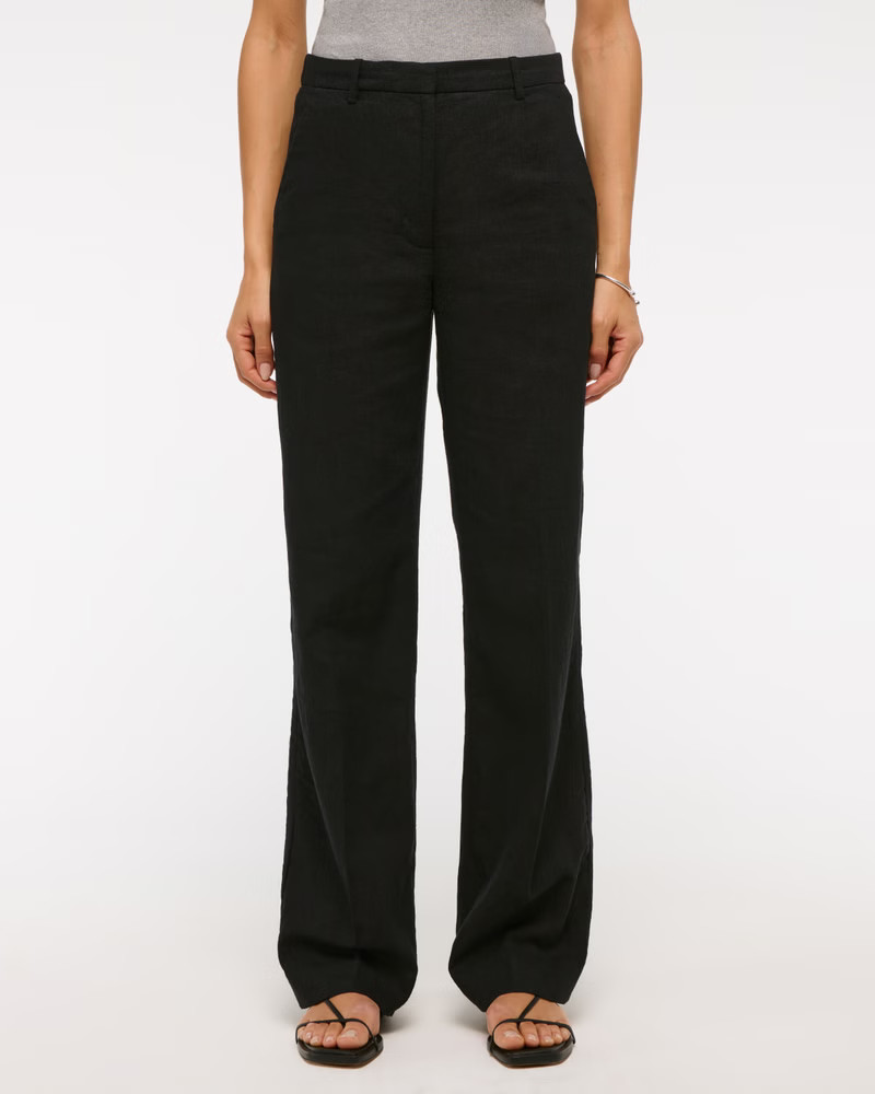 Women's Tailored Linen-Blend Wide Leg Pant | Women's Up To 50% Off Select Styles | Abercrombie.co... | Abercrombie & Fitch (US)