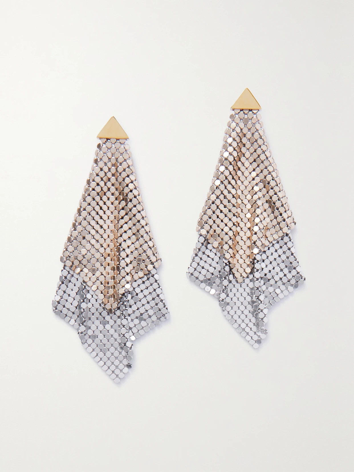 Paco Rabanne - Pixel Double Fl Silver And Gold-tone Earrings - one size | NET-A-PORTER (US)