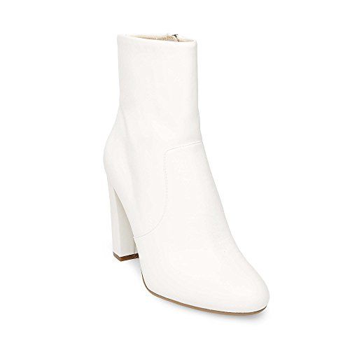 Steve Madden Women's Editor Ankle Boot, White Leather, 8 M US | Amazon (US)