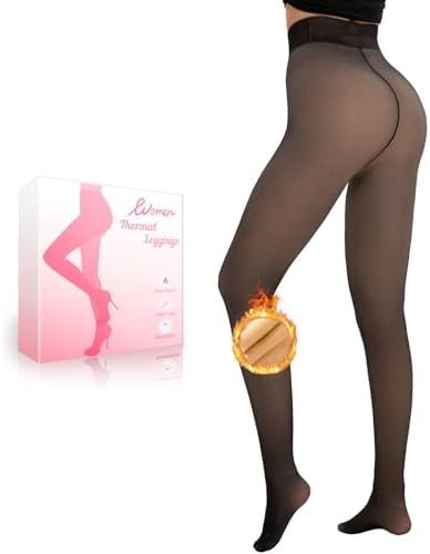 HONGTEYA Fleece Lined Tights Women Winter Thermal Leggings Pantyhose Fake Translucent Thick Warm ... | Amazon (US)