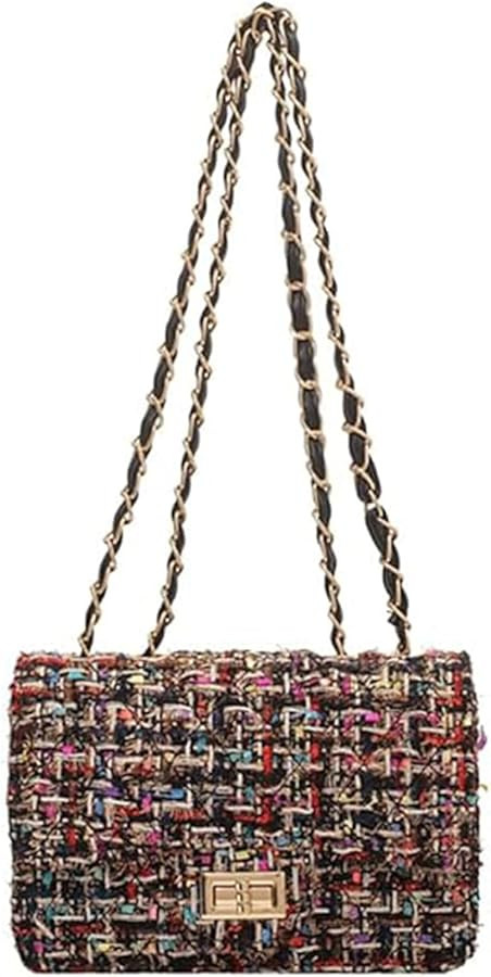 Crossbody Shoulder Bag for Women, Fashion Tweed Top-Handle Small Purses Handbags Evening Bag Satc... | Amazon (US)