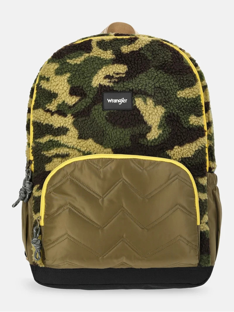 Wrangler Unisex 17" Plush Camo Backpack, Olive | Walmart (US)