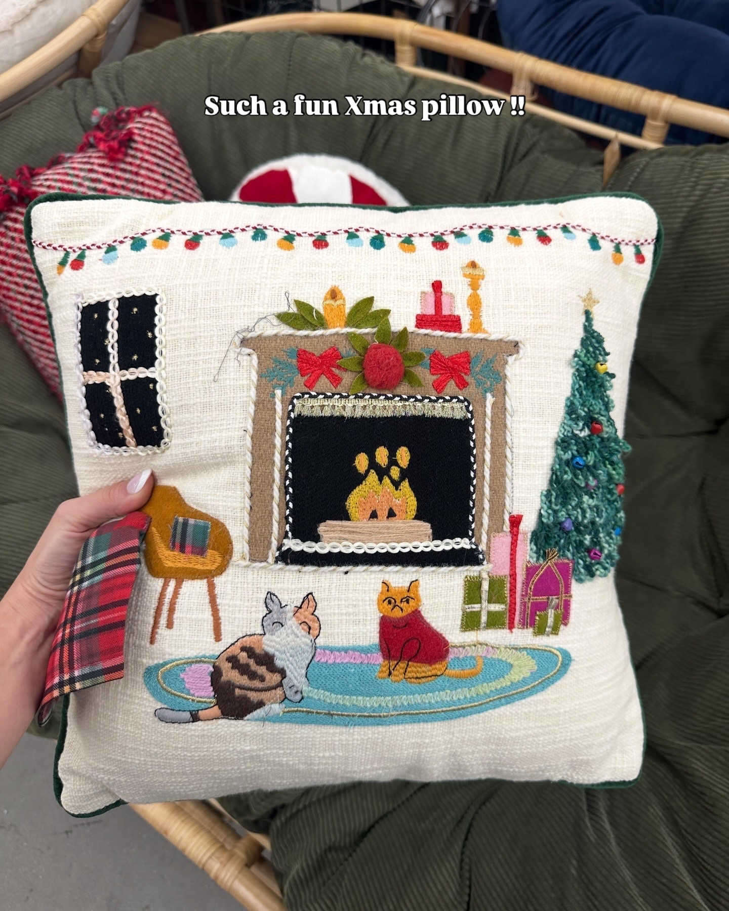 Christmas Cat Fireplace Scene Embroidered Throw Pillow

#LTKGiftGuide #LTKHome #LTKHoliday