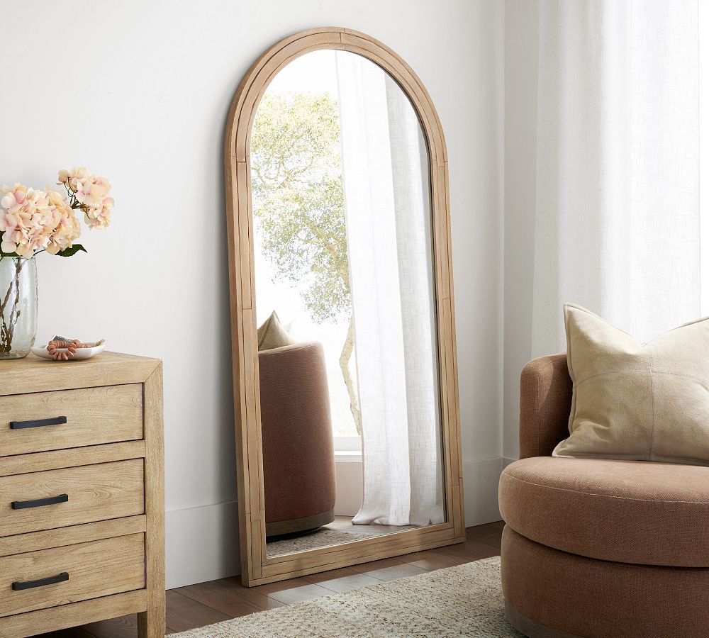 Field Wooden Handcrafted Arch Floor Mirror | Pottery Barn (US)