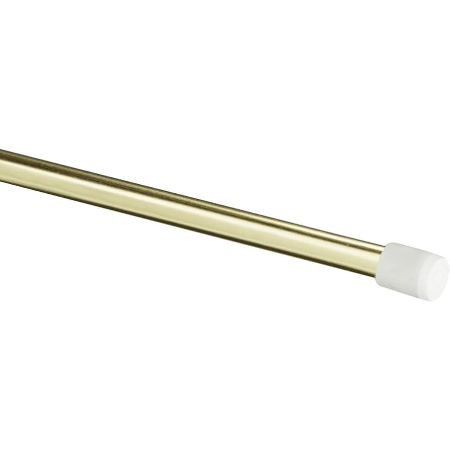 Kenney Manufacturing Company KN630/3 18" - 28" Brass/White Round Strafford Spring Tension Rod | Amazon (US)