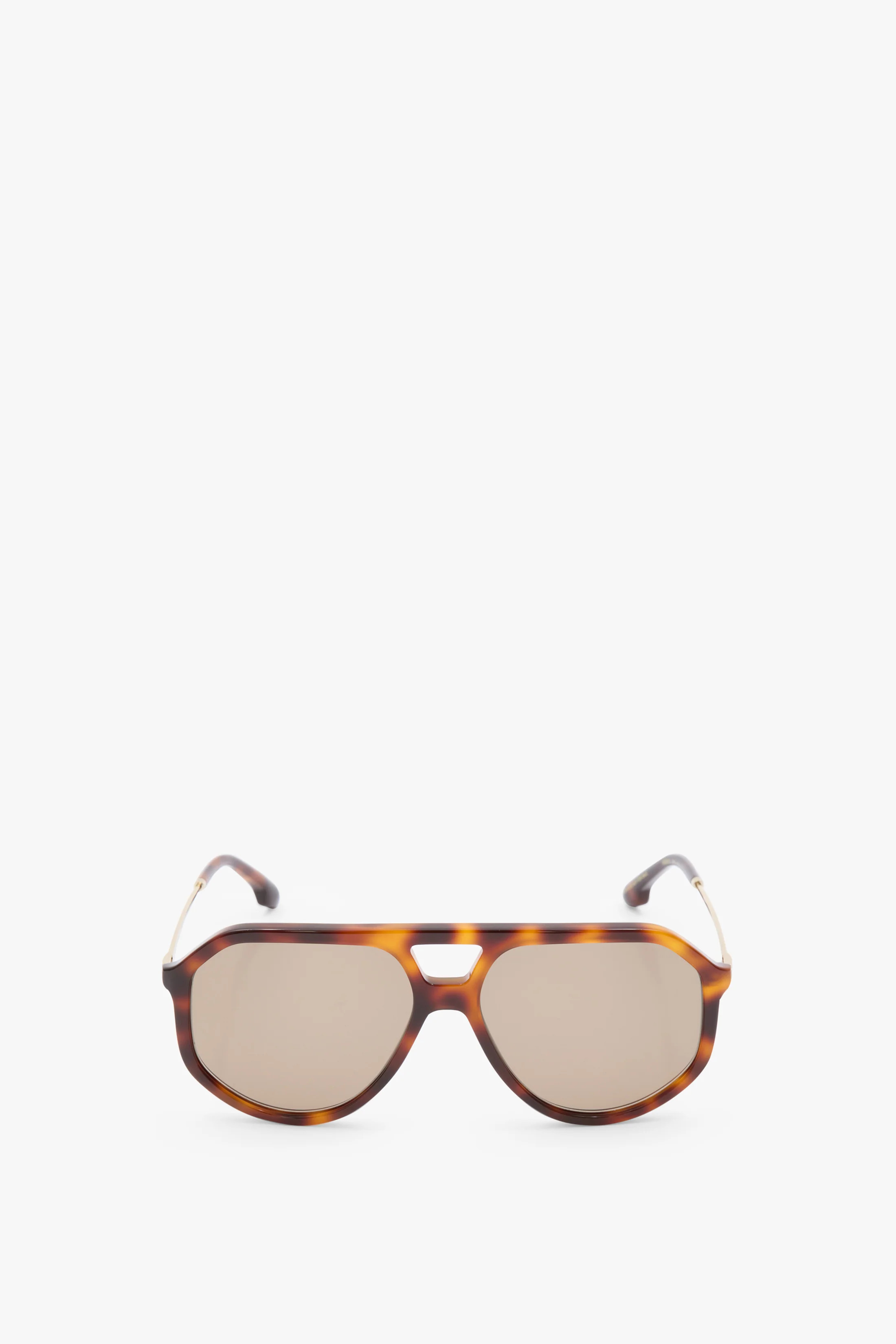Acetate Aviator Sunglasses in Tortoise | Victoria Beckham US