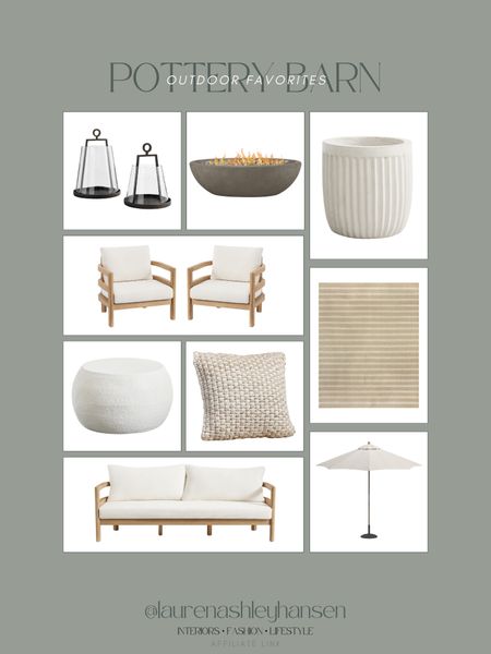 Pottery Barn outdoor finds and favorites! I love the slatted back on this patio set and the curved details are so good too! All such beautiful and timeless pieces you can use season after season! 

#LTKHome #LTKStyleTip #LTKSeasonal
