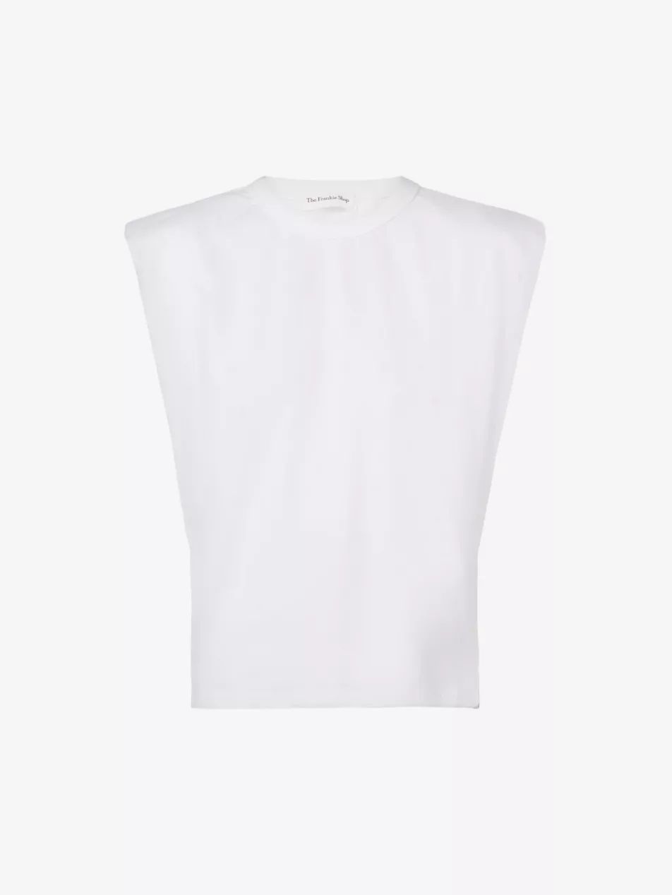 Eva padded-shoulder cotton-jersey T-shirt | Selfridges