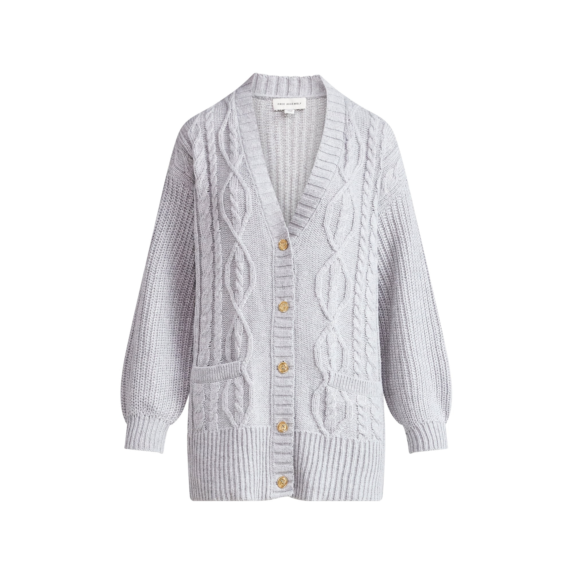 Free Assembly Women's Oversized Cable Cardigan Sweater with Long Sleeves, Midweight, Sizes XS-XXL | Walmart (US)