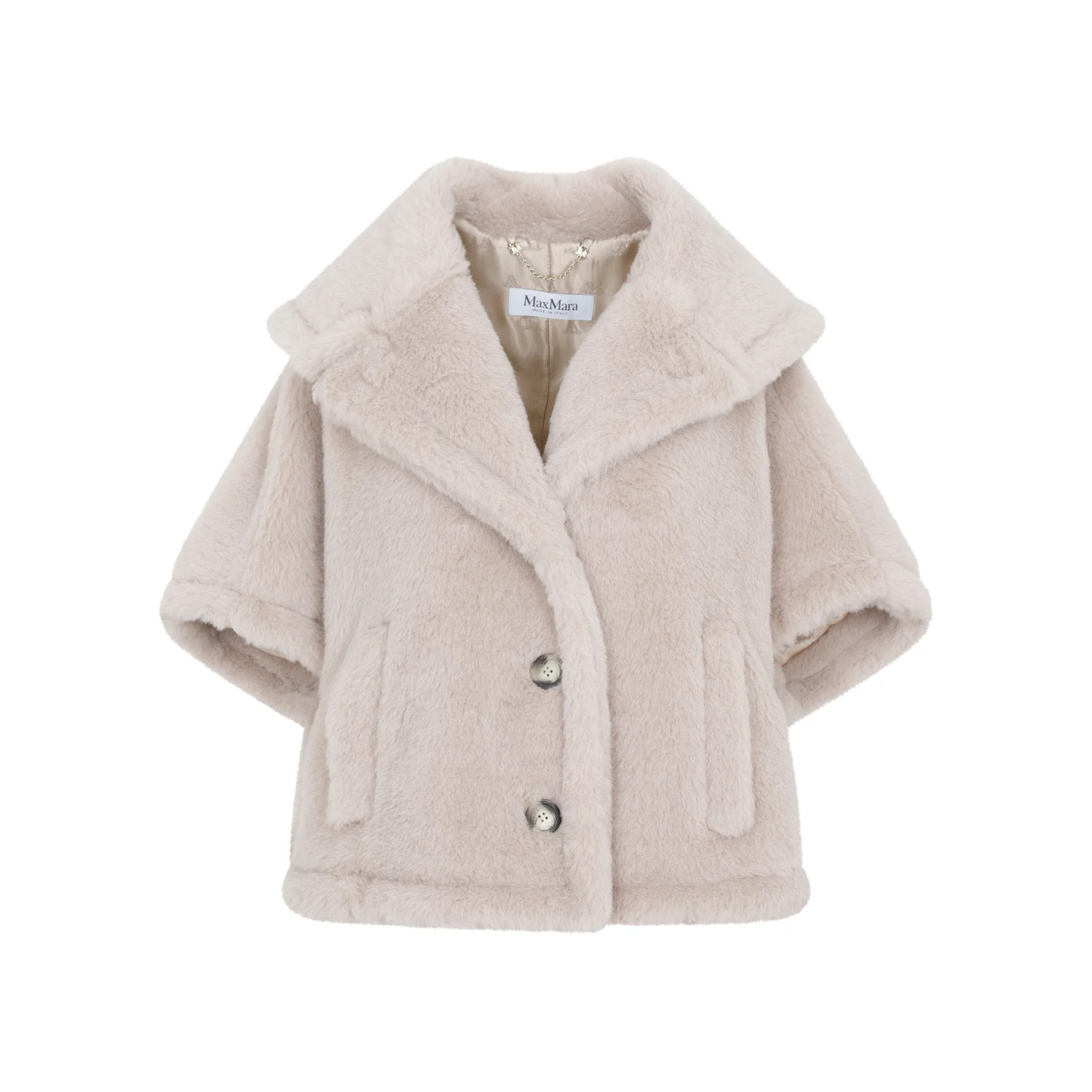 Max Mara 싱글 브레스티드 테디 케이프 | Cettire Global