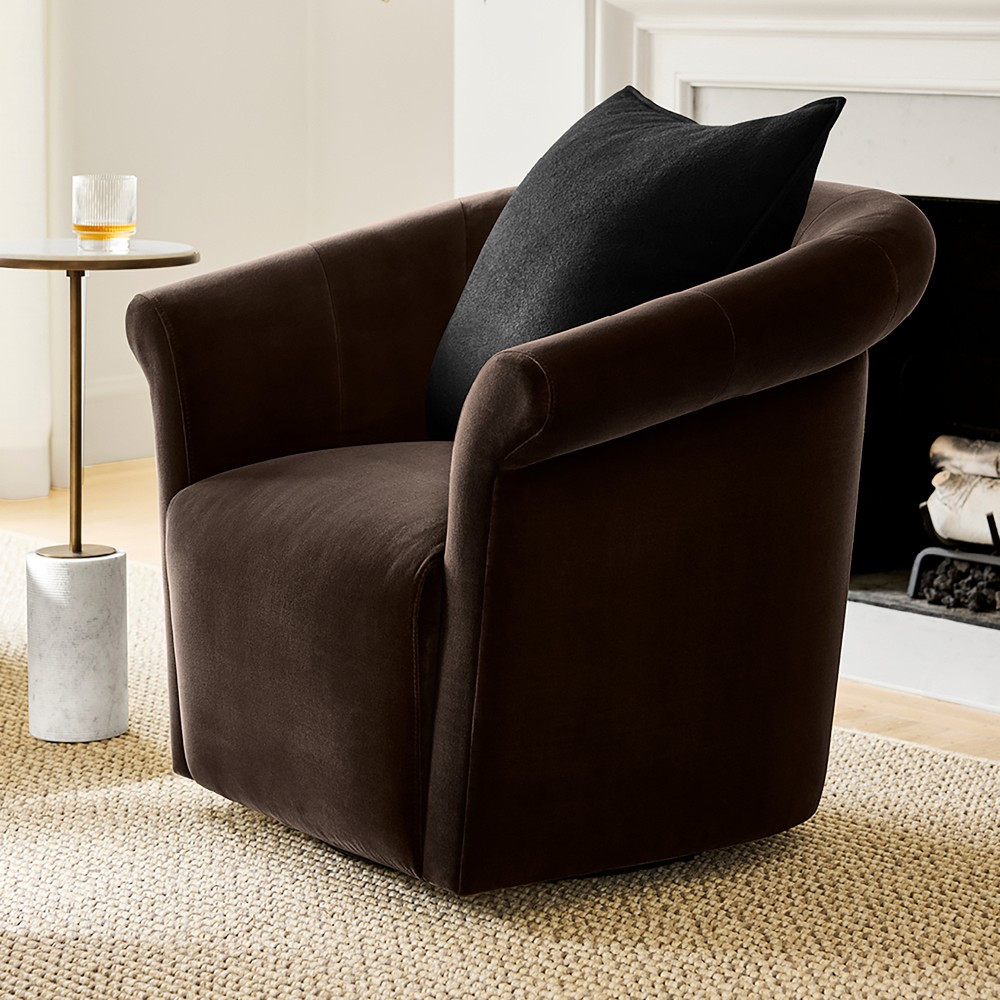 Arleta Roll Arm Swivel Chair | Williams-Sonoma