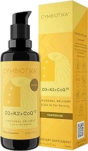 CYMBIOTIKA Vitamin D3 + K2 + CoQ10 Liquid, Vitamin D Supplement for Immune Support, Heart Health ... | Amazon (US)