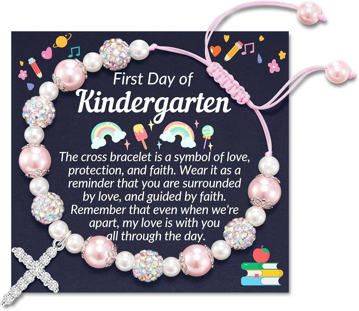Dabem First Day of School Kindergarten Bracelets Gifts, Back to School Kindergarten Gifts, Pink P... | Amazon (US)