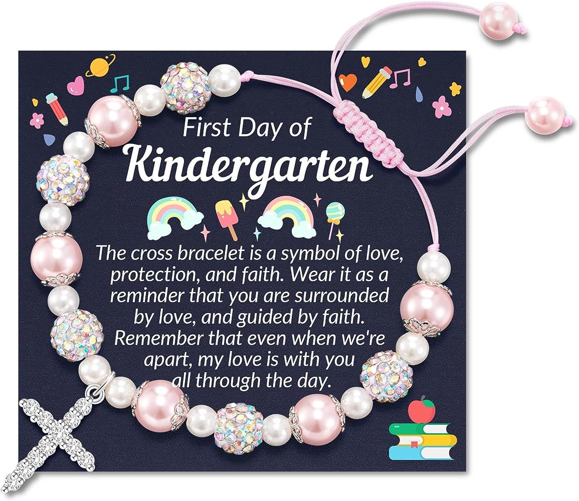 Dabem First Day of School Kindergarten Bracelets Gifts, Back to School Kindergarten Gifts, Pink P... | Amazon (US)