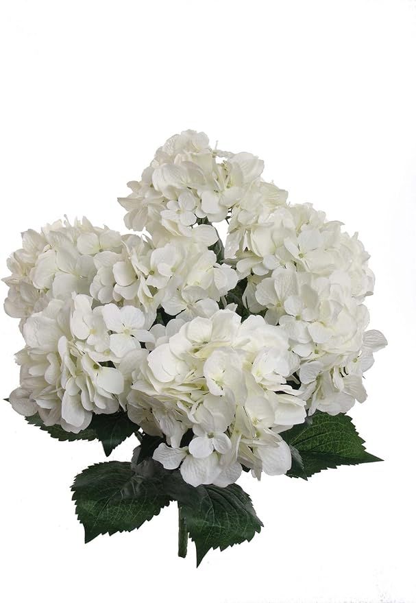 Hydrangea Silk Flowers Plant, White, Indoor Home Decoration, Outdoor Plant, Wedding, Centerpieces... | Amazon (US)