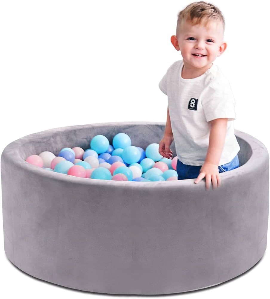 LEKILV Foam Ball Pit for Toddlers, 1-3 Year Old Kids Baby Gift Indoor, Soft Velvet Fabric, Balls ... | Amazon (US)