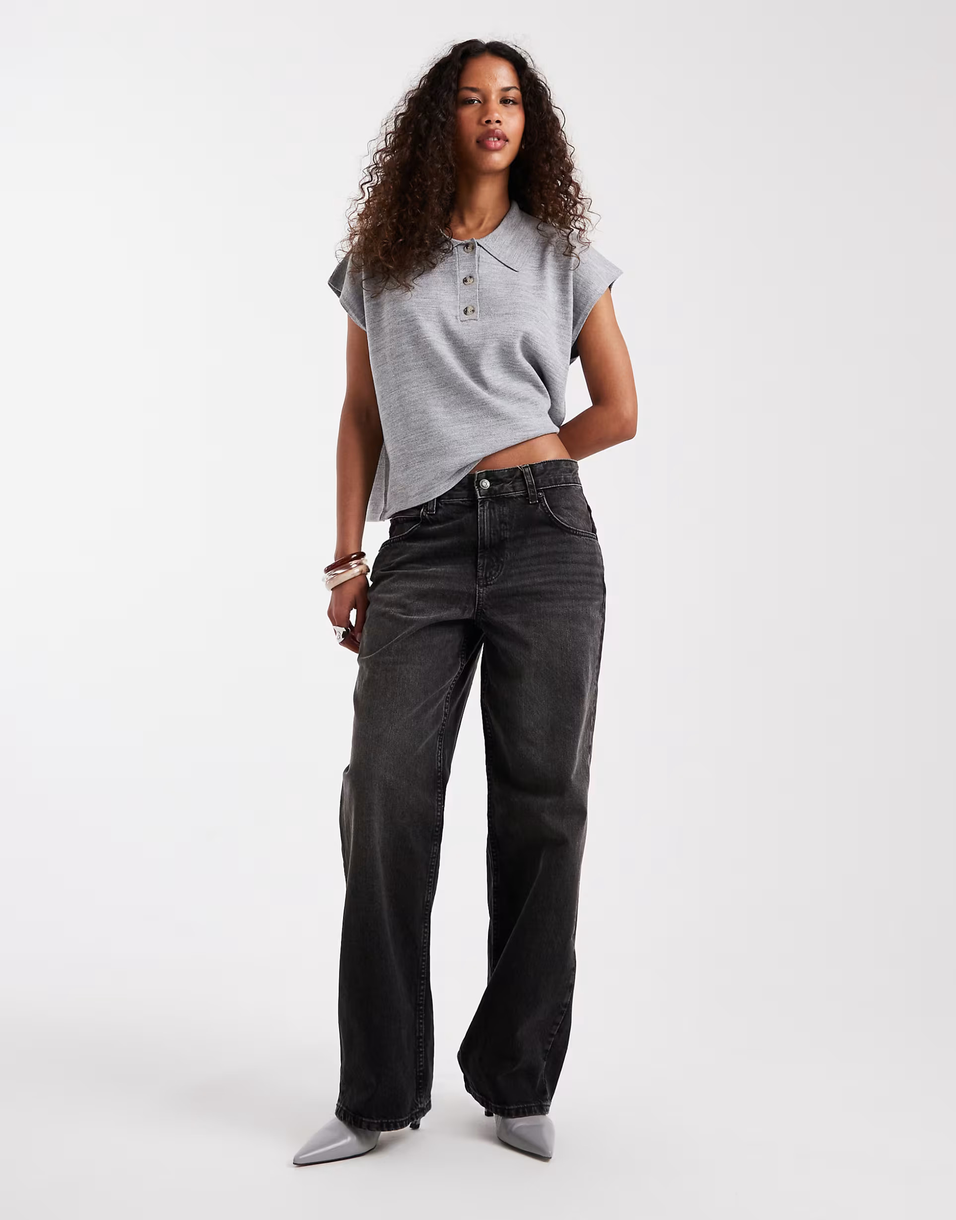 ASOS DESIGN low rise baggy jeans in washed black  | ASOS | ASOS (Global)