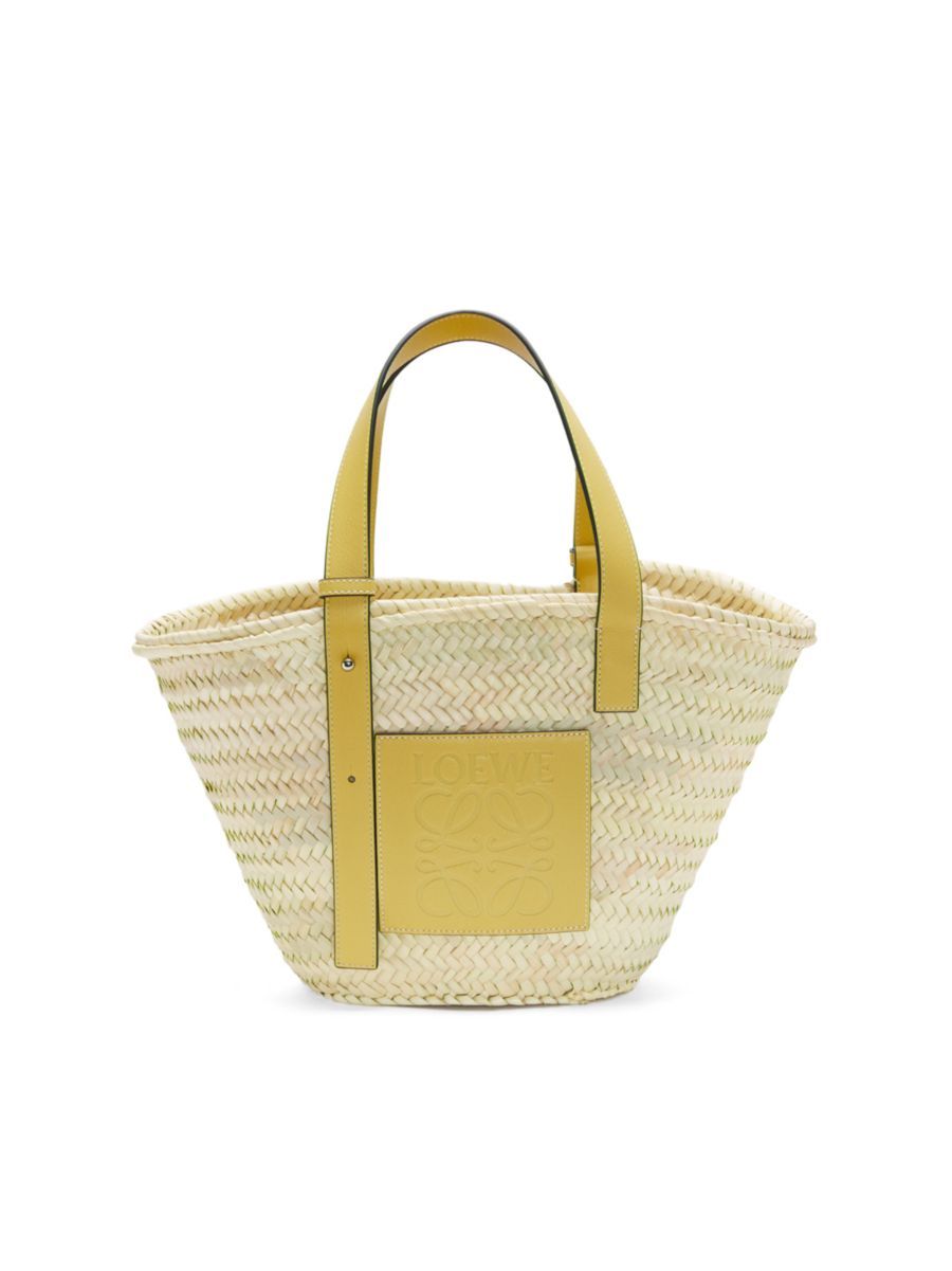 Medium Leather-Trimmed Woven Basket Bag | Saks Fifth Avenue