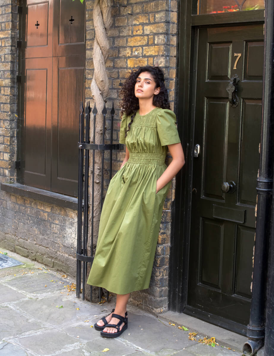 olive green natalia midi dress nenaevans on LTK