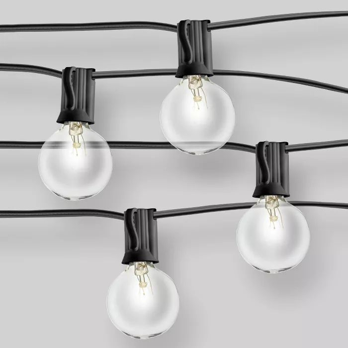 Clear Globe String Lights Black - Room Essentials&#8482; | Target