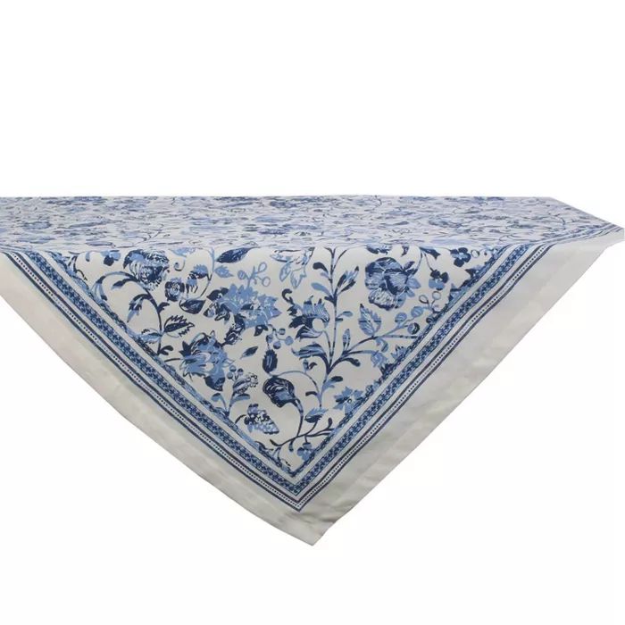 40" Cotton Madiera Print Table Topper Blue - Design Imports | Target