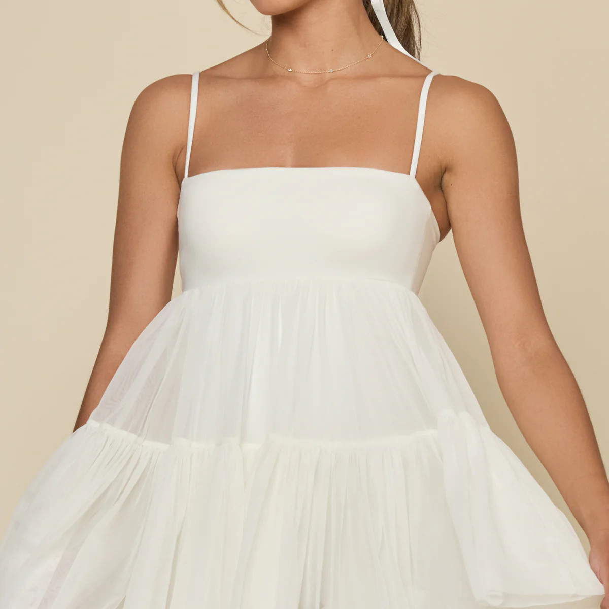 Pirouette Babydoll Dress - Coconut Cream | POPFLEX