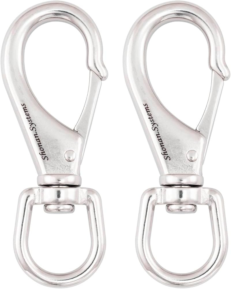 SHONAN Large Stainless Steel Swivel Snap Hooks, 2 Pack 4.6 Inch Heavy Duty Boat Hooks, Large Spri... | Amazon (US)