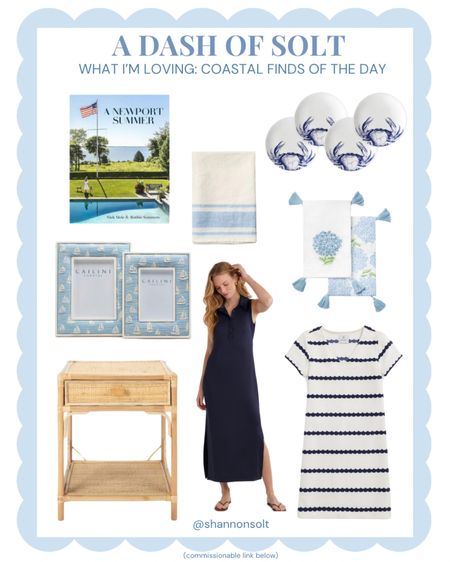 Coastal finds of the day! So many cute coastal home decor pieces and a few summer fashion finds! 

Coastal decor, coastal style, picture frames, end table, linen, towels, hand towels, appetizer plates, entertaining, striped dress, summer dress, maxi dress, Dudley Stephens, Cailini Coastal 

#LTKHome #LTKFindsUnder100 #LTKSeasonal