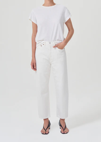 90's Crop Mid Rise Straight in Salt | AGOLDE