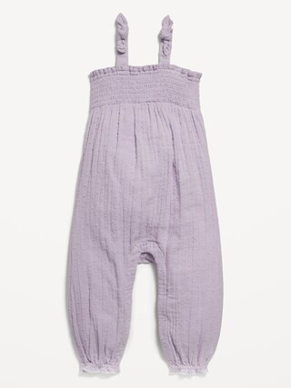 Sleeveless Smocked Tie-Knot Jumpsuit for Baby | Old Navy (US)