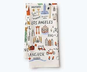 RIFLE PAPER CO. Bon Voyage Tea Towel, 28" L x 21" W, Add Color into Your Kitchen with Vibrant Scr... | Amazon (US)