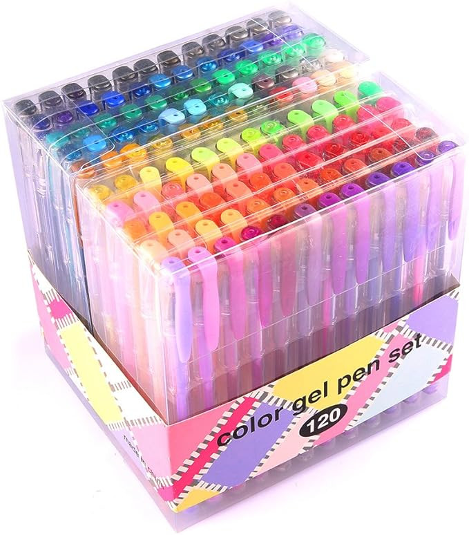 Gel Pens for Adult Coloring innhom 120 Colors Gel Pen Set - Glitter Gel Pens Metallic Pastel Neon... | Amazon (US)
