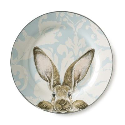 Damask Bunny Dinner Plates, Set of 4 | Williams-Sonoma