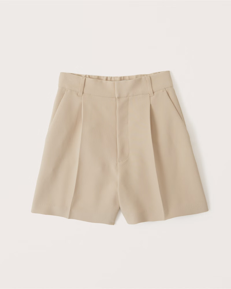 Abercrombie & Fitch Women's 7 Inch Tailored Shorts in Light Brown - Size L | Abercrombie & Fitch (US)